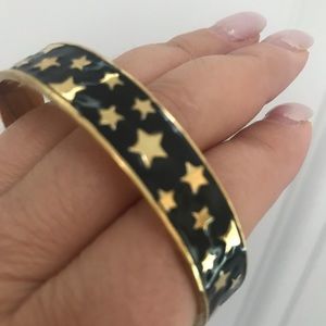 Nwot C Wonder Bracelet bangle black and gold 2.5 by 0.10 by 0.50